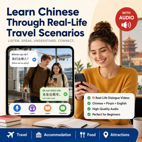 Travel Chinese for Beginners: Pinyin, Basic Conversations, Transport & Video Lessons for Foreign Learners